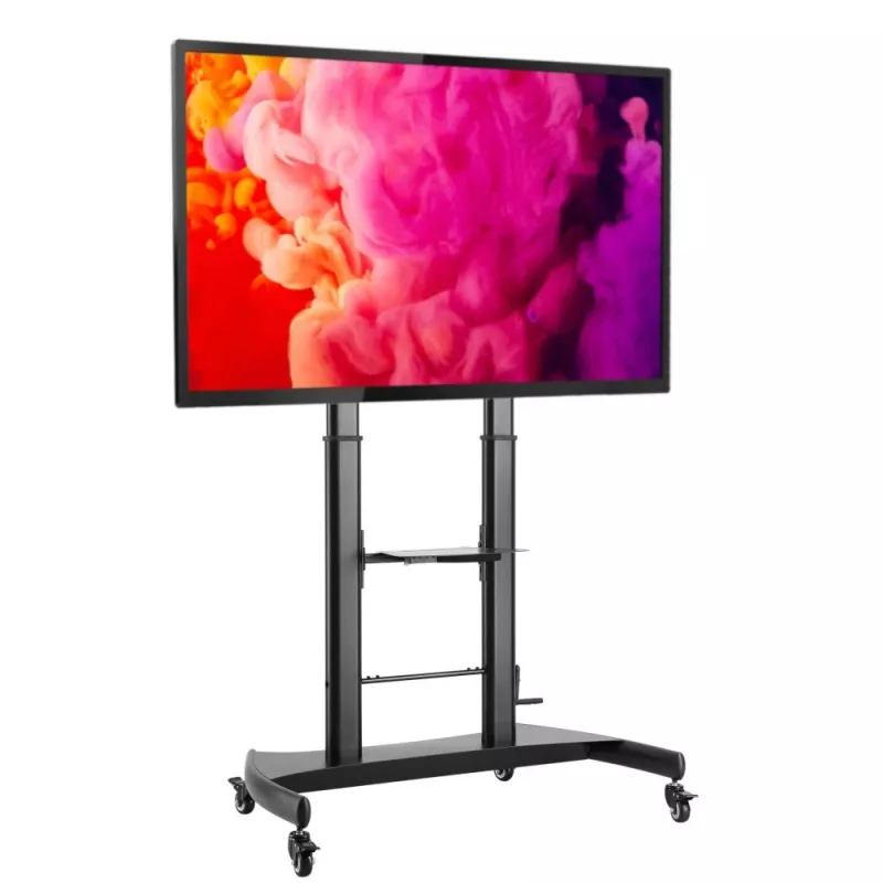 Suporte de chão com rodas Techly em aço com apoio ajustável em altura para TV de 60'' a 100''