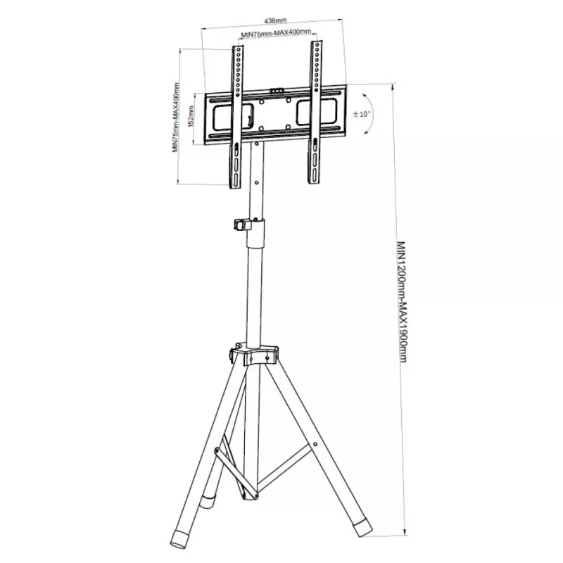 Suporte de chão universal Techly para televisores 17-60 polegadas