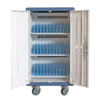 Estação de carregamento ventilada com rodas Techly 30 notebooks ou smartphones preto/cinzento