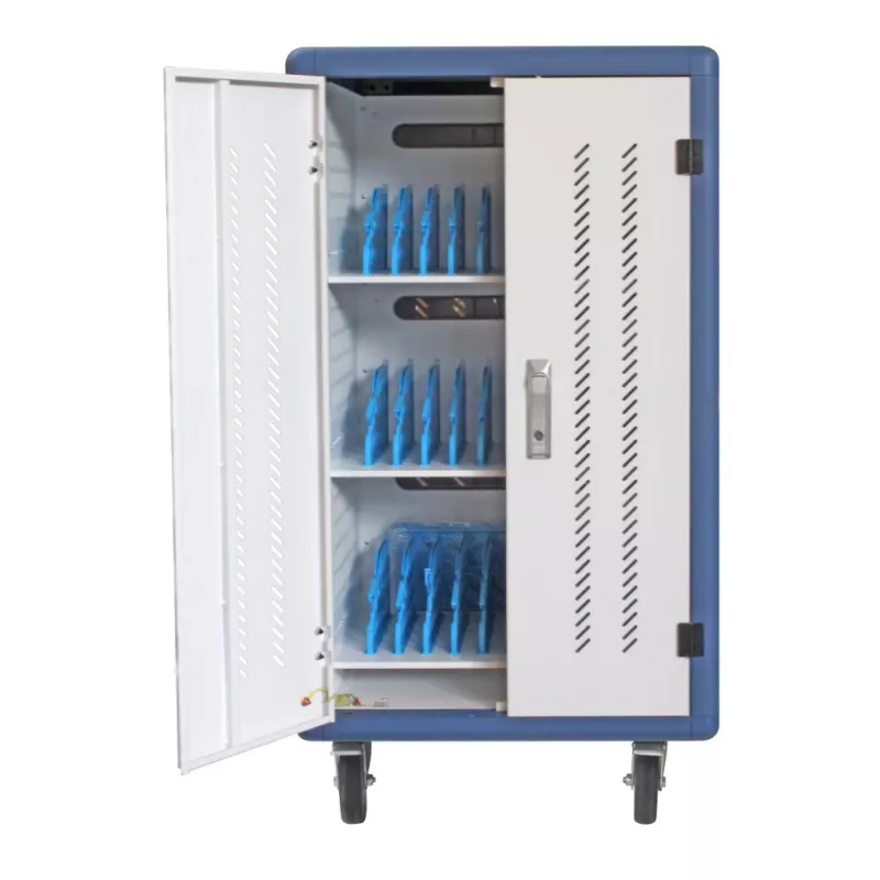 Estação de carregamento ventilada com rodas Techly 30 notebooks ou smartphones preto/cinzento