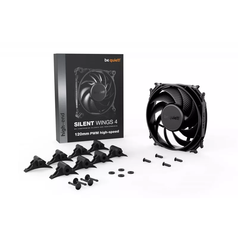 Ventoinha de caixa be quiet SILENT WINGS 4 | 120mm PWM high-speed 12 cm preta 1 unid.