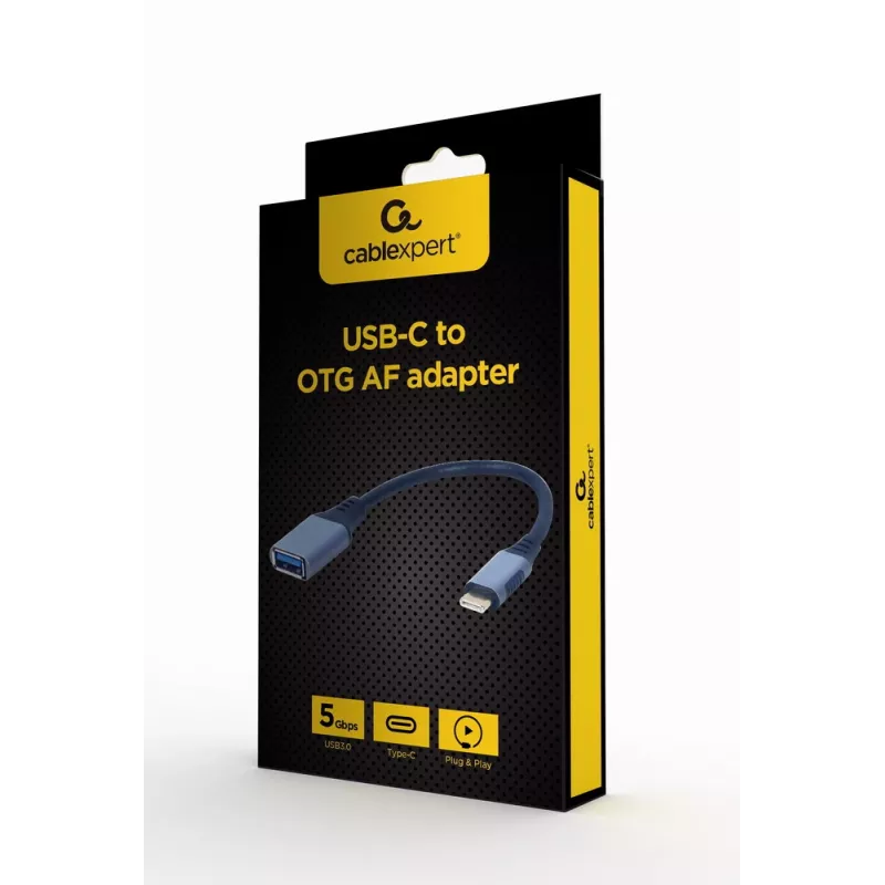 Cabo GEMBIRD USB 3.0 OTG Type-C para USB Type-A (CM/AF), cinzento espacial