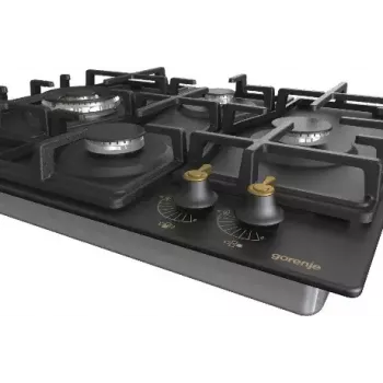 Placa Gorenje GW6D42CLB preta encastrar 60 cm gás 4 zona(s)