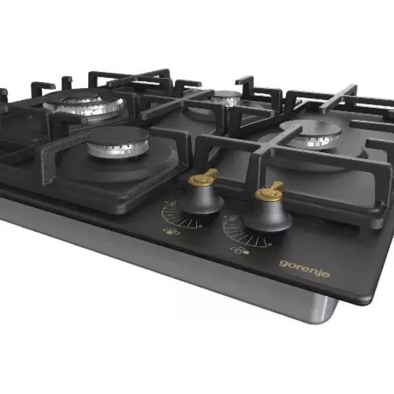 Placa Gorenje GW6D42CLB preta encastrar 60 cm gás 4 zona(s)