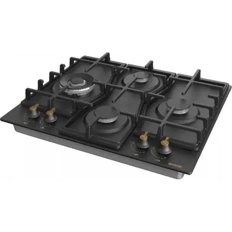 Placa Gorenje GW6D42CLB preta encastrar 60 cm gás 4 zona(s)