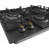 Placa Gorenje GW6D42CLB preta encastrar 60 cm gás 4 zona(s)