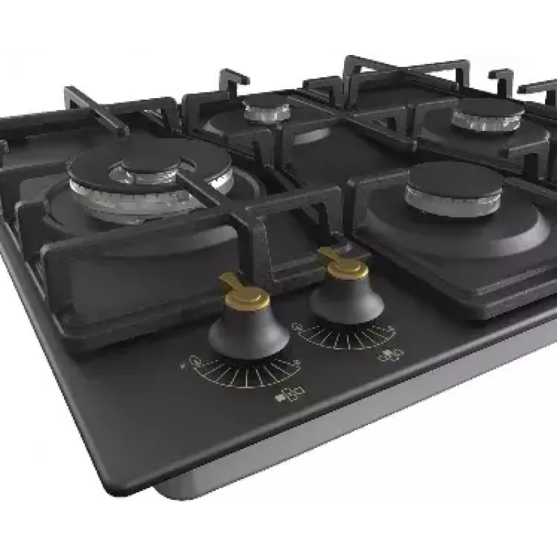 Placa Gorenje GW6D42CLB preta encastrar 60 cm gás 4 zona(s)