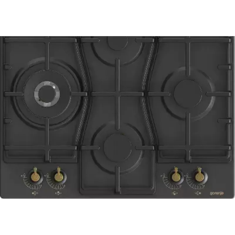 Placa Gorenje GW6D42CLB preta encastrar 60 cm gás 4 zona(s)