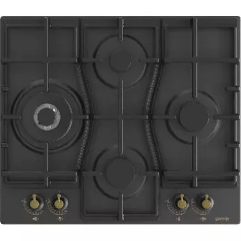 Placa Gorenje GW6D42CLB preta encastrar 60 cm gás 4 zona(s)