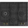 Placa Gorenje GW6D42CLB preta encastrar 60 cm gás 4 zona(s)