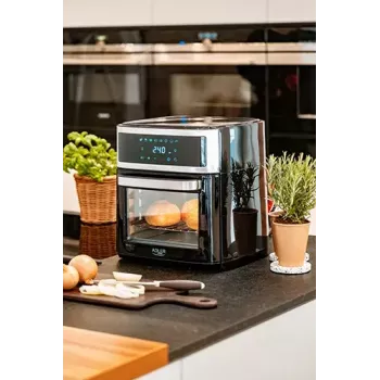 Fritadeira a ar quente e forno Adler AD 6309 13 L 2500 W Preto/Prata, Controlo tátil, Rotisserie