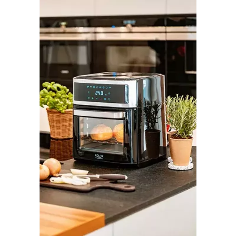 Adler AD 6309 forno com fritadeira de ar, 13 l, 1700 W, aço inoxidável / preto