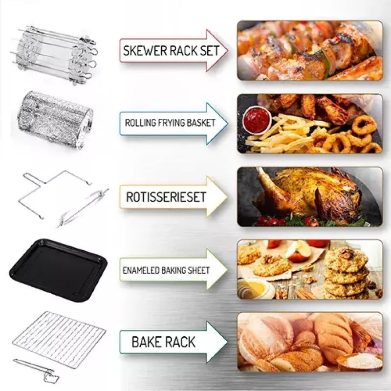 Adler AD 6309 forno com fritadeira de ar, 13 l, 1700 W, aço inoxidável / preto