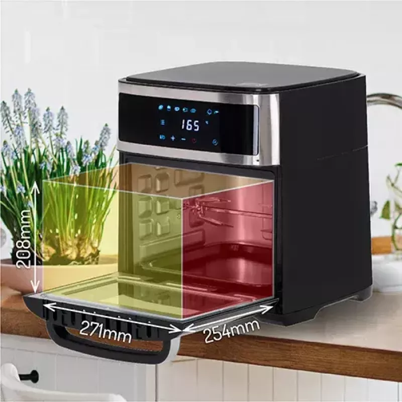 Adler AD 6309 forno com fritadeira de ar, 13 l, 1700 W, aço inoxidável / preto