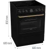 Fogão Gorenje GECS6B71CLB Fogão elétrico Placa vitrocerâmica Preto