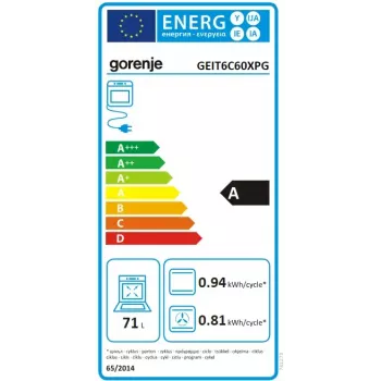 Fogão independente Gorenje GEIT6C60XPG Placa de indução elétrica 4 zonas