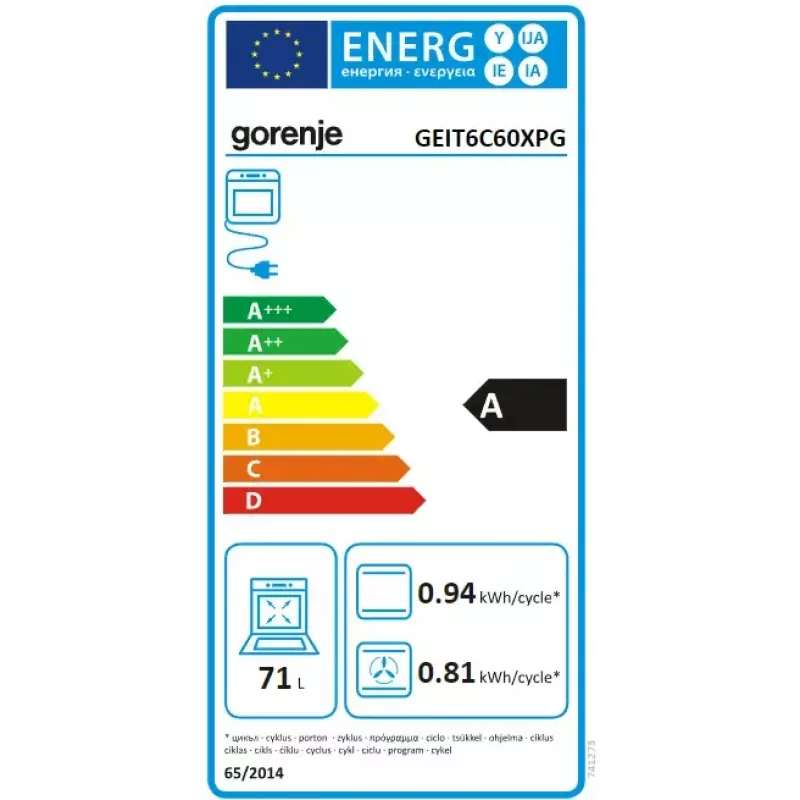 Fogão independente Gorenje GEIT6C60XPG Placa de indução elétrica 4 zonas