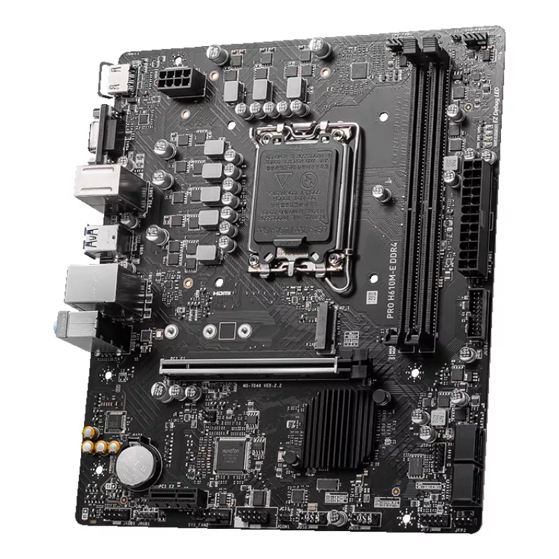 MSI PRO H610M-E DDR4 placa-mãe, LGA1700, micro ATX, Intel H610, 2x DDR4 DIMM, máx. 64GB, M.2, 4x SATA III, HDMI, USB 3.2 Gen 1, Gigabit LAN