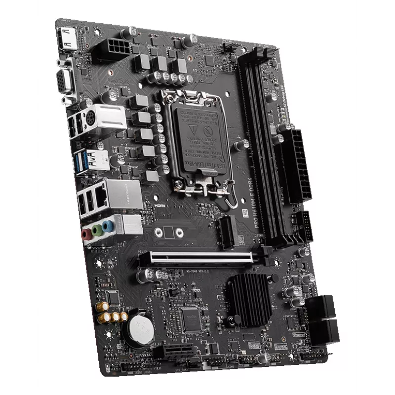 MSI PRO H610M-E DDR4 placa-mãe, LGA1700, micro ATX, Intel H610, 2x DDR4 DIMM, máx. 64GB, M.2, 4x SATA III, HDMI, USB 3.2 Gen 1, Gigabit LAN