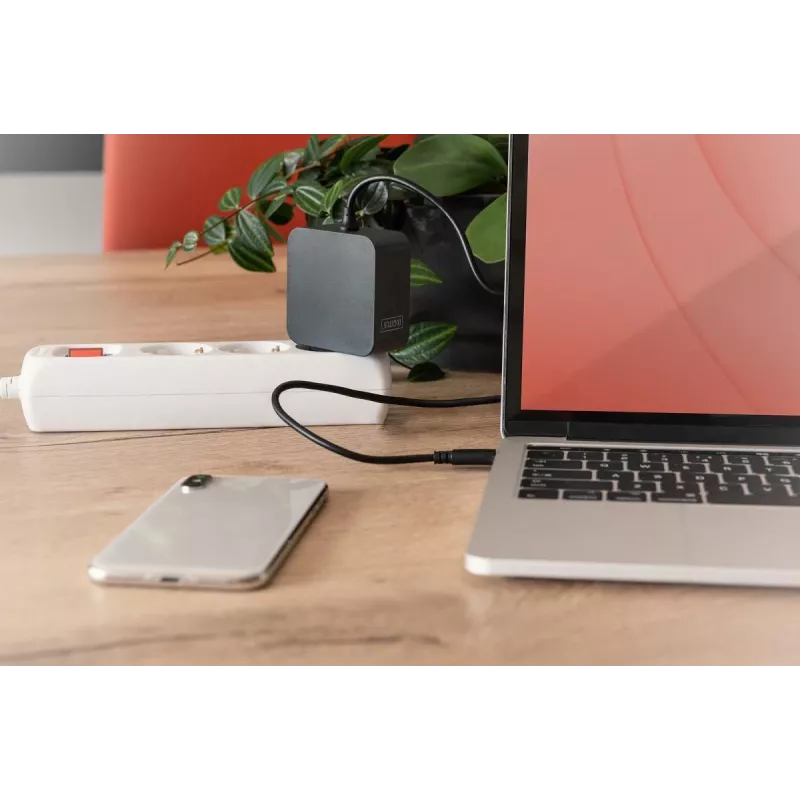 Fonte de alimentação para portátil USB-C Digitus DA-10071 65W interior AC preto