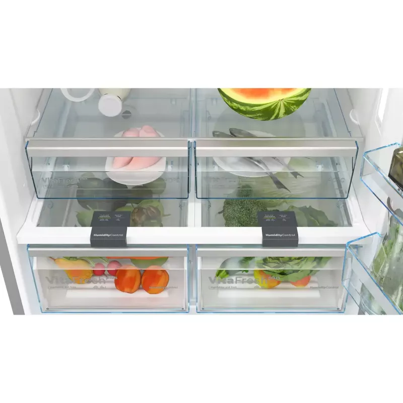 Combinado frigorífico-congelador Bosch Serie 6 KGN86AIDR, independente, 631 L total (479 L frigorífico / 152 L congelador), aço inoxidável, NoFrost