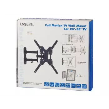 Suporte de parede para TV LogiLink BP0016, 23-55 polegadas, inclinável/rotativo, máx. 30 kg