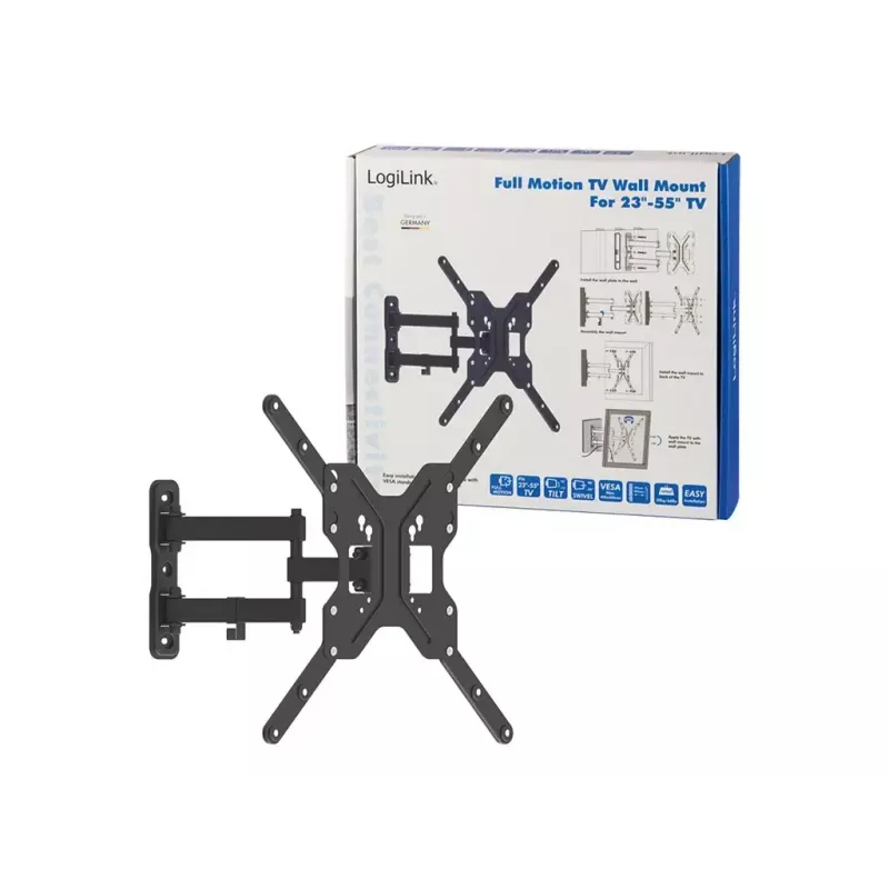 LogiLink BP0016 Suporte de parede para TV, 23-55 polegadas, inclinável/giratório, máx. 30 kg