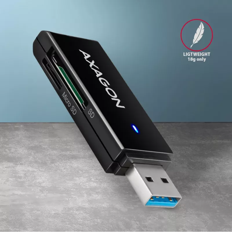 Leitor de cartões Axagon CRE-S2N USB 3.2 Gen 1 Type-A preto