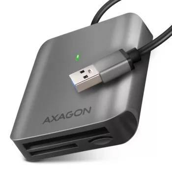 Leitor de cartões Axagon CRE-S3 externo USB-A 3.2 Gen 1 3 slots & LUN SD/microSD/CF USB 3.2 Gen 1 (3.1 Gen 1) Type-A cinzento