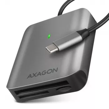 Leitor de cartões Axagon CRE-S3C alumínio alta velocidade USB-C 3.2 Gen 1, 3 slots, UHS-II