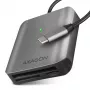 Leitor de cartões Axagon CRE-S3C alumínio alta velocidade USB-C 3.2 Gen 1, 3 slots, UHS-II
