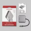 Leitor de cartões Axagon CRE-S3C alumínio alta velocidade USB-C 3.2 Gen 1, 3 slots, UHS-II