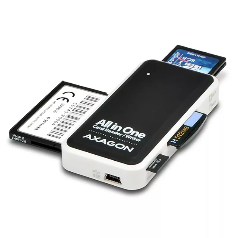 Leitor de cartões Axagon CRE-X1 externo 5 slots, CF, CF Type II, MMC, MMC Mobile, MMCmicro, MS Duo, MS PRO, Memory Stick (MS), MicroDrive, MicroSD...,