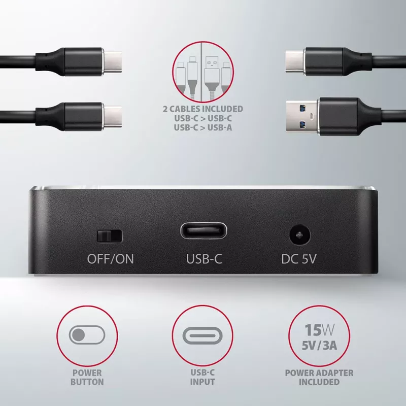 Axagon ADSA-M2C SuperSpeed USB-C 10Gbps Dock Dual-M.2-NVMe