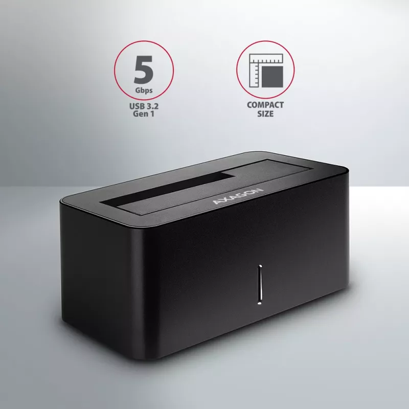 AXAGON ADSA-SN - HDD - híbrido - SSD - SATA - Serial ATA II - Serial ATA III - 2.5, 3.5 polegadas - USB 3.2 Gen 1 (3.1 Gen 1) Type-A - 5 Gbit/s - preto