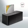 AXAGON ADSA-SN - HDD - híbrido - SSD - SATA - Serial ATA II - Serial ATA III - 2.5, 3.5 polegadas - USB 3.2 Gen 1 (3.1 Gen 1) Type-A - 5 Gbit/s - preto