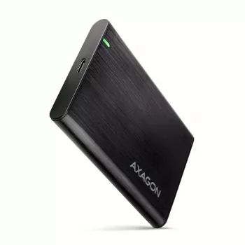 Caixa para HDD/SSD 2,5 polegadas AXAGON EE25-A6C — SATA, USB 3.2 Gen 1 (Type-C & Type-A), alumínio, preto