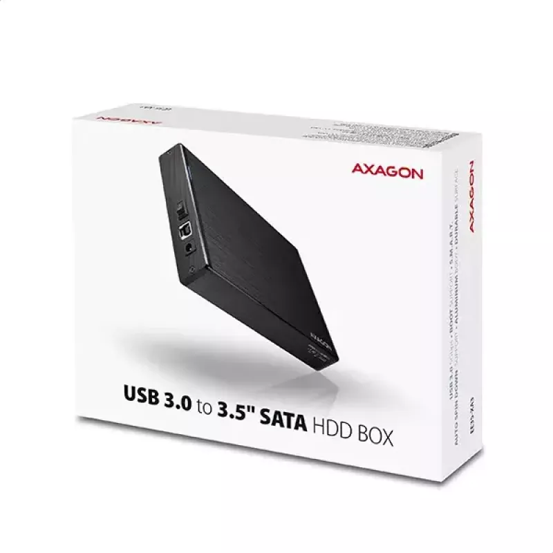 Caixa externa Axagon EE35-XA3 compacta em alumínio USB 3.2 Gen 1 SATA para discos 3,5 polegadas