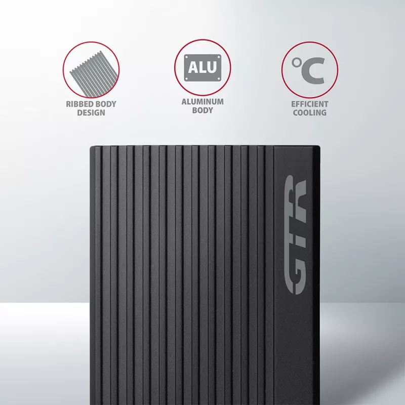 Caixa externa Axagon EEM2-GTR USB-C 3.2 Gen 2 em metal para SSD M.2 NVMe