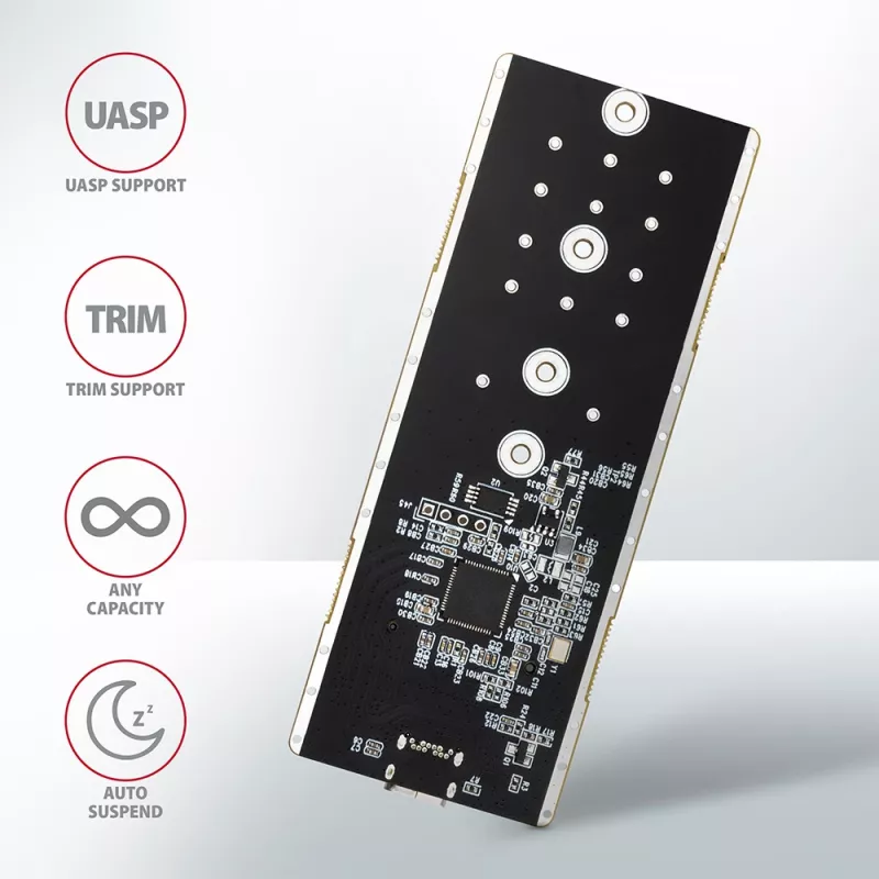 Caixa externa Axagon EEM2-GTR USB-C 3.2 Gen 2 em metal para SSD M.2 NVMe