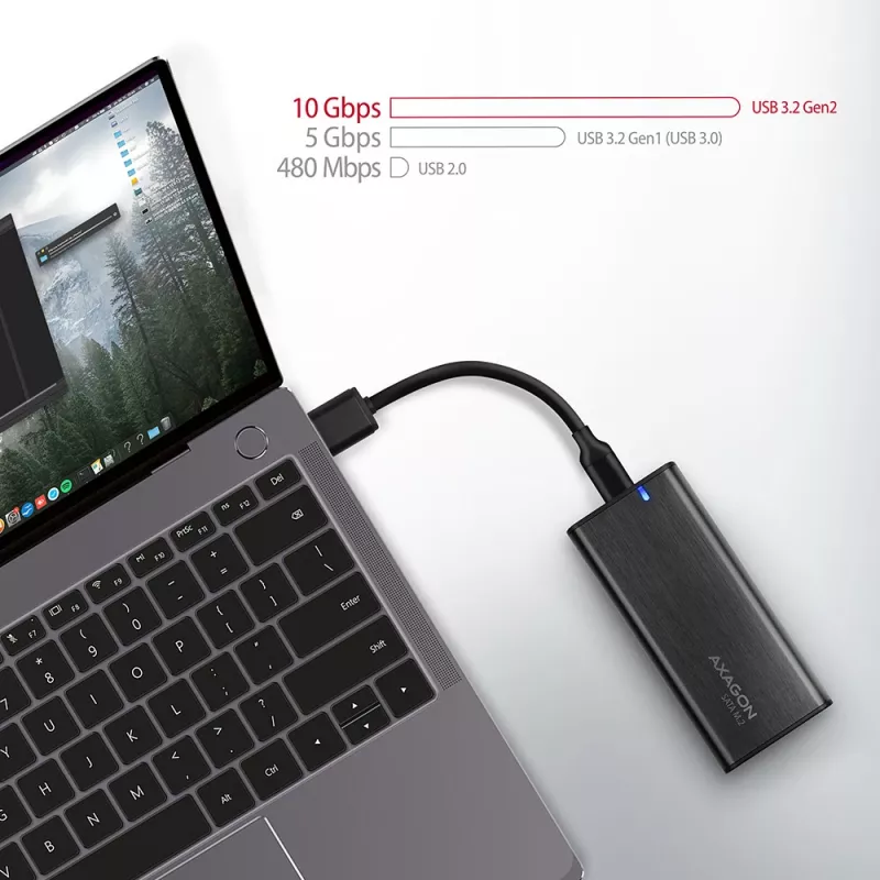 Caixa para SSD Axagon EEM2-SBC USB-C 3.2 Gen 2 preto M.2