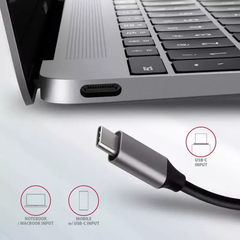 Hub Axagon HMC-6M2 USB 3.2 Gen 1, 2x USB-A, HDMI, RJ-45, SATA M.2, PD 100W, cabo USB-C