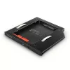 Moldura de montagem Axagon RSS-CD09 para SSD/HDD 2,5 polegadas em slot DVD 9,5 mm LED ALU placas adaptadoras/adaptadores internos SATA