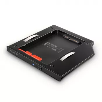 Moldura de montagem Axagon RSS-CD09 para SSD/HDD 2,5 polegadas em slot DVD 9,5 mm LED ALU placas adaptadoras/adaptadores internos SATA