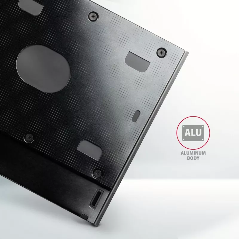 Moldura de montagem Axagon RSS-CD09 para SSD/HDD 2,5 polegadas em slot DVD 9,5 mm LED ALU placas adaptadoras/adaptadores internos SATA
