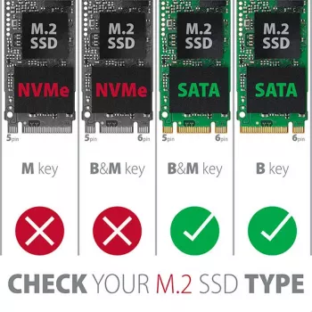 Caixa interna Axagon RSS-M2SD SATA - SSD M.2 SATA, 2,5 polegadas em ALU, prateada