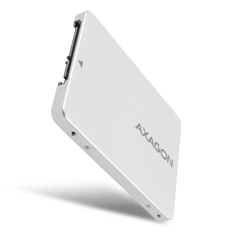 Caixa interna Axagon RSS-M2SD SATA - SSD M.2 SATA, 2,5 polegadas em ALU, prateada