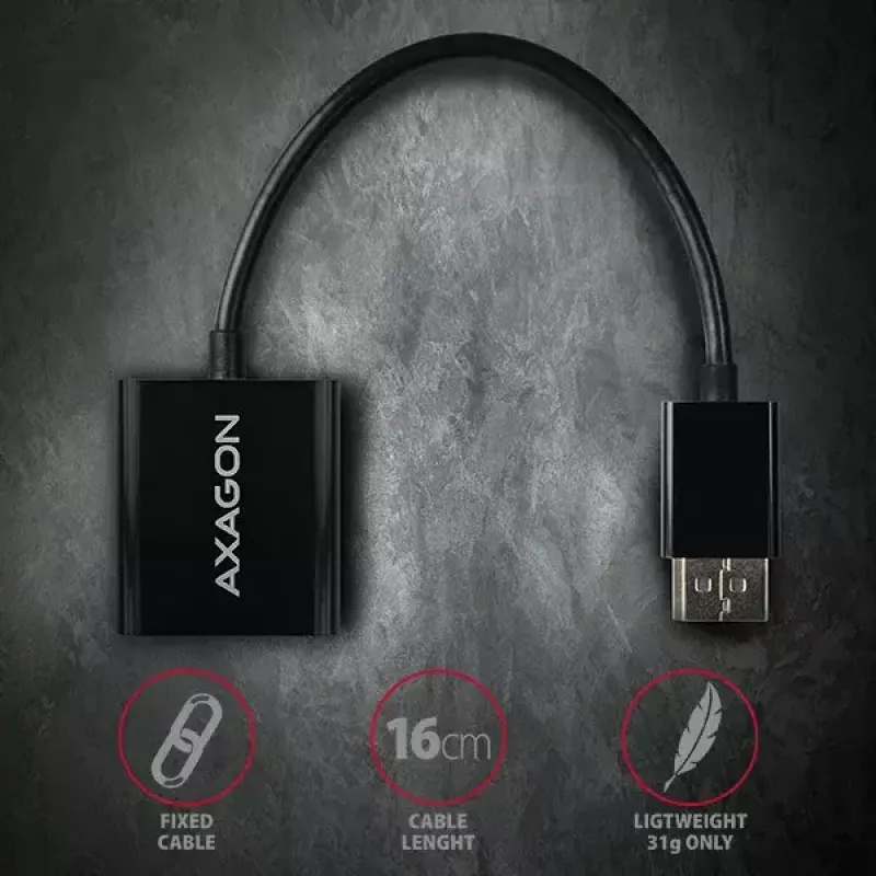Adaptador de cabo de vídeo Axagon RVD-VGN DisplayPort para VGA 0,16 m