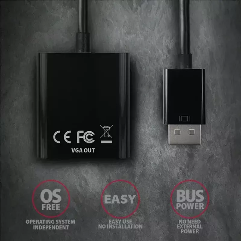 Adaptador de cabo de vídeo Axagon RVD-VGN DisplayPort para VGA 0,16 m