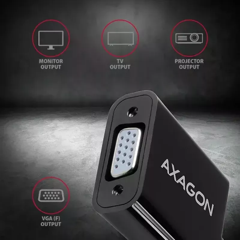 Adaptador de cabo de vídeo Axagon RVD-VGN DisplayPort para VGA 0,16 m